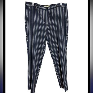 Michael, Michael Kors, navy blue white striped straight leg pants size 12